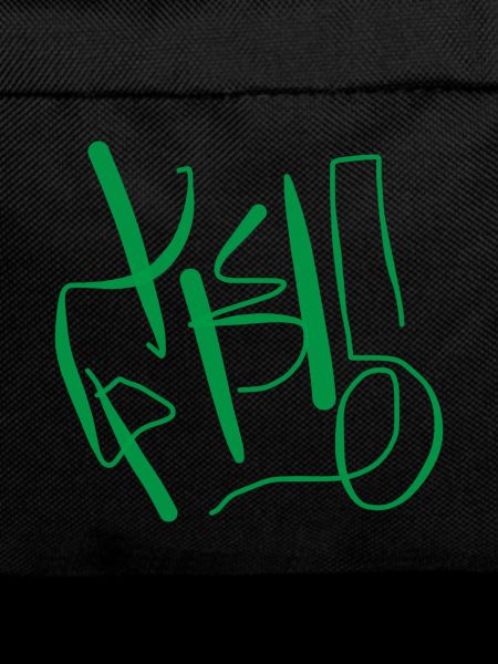 Gris: Abstract green inscription