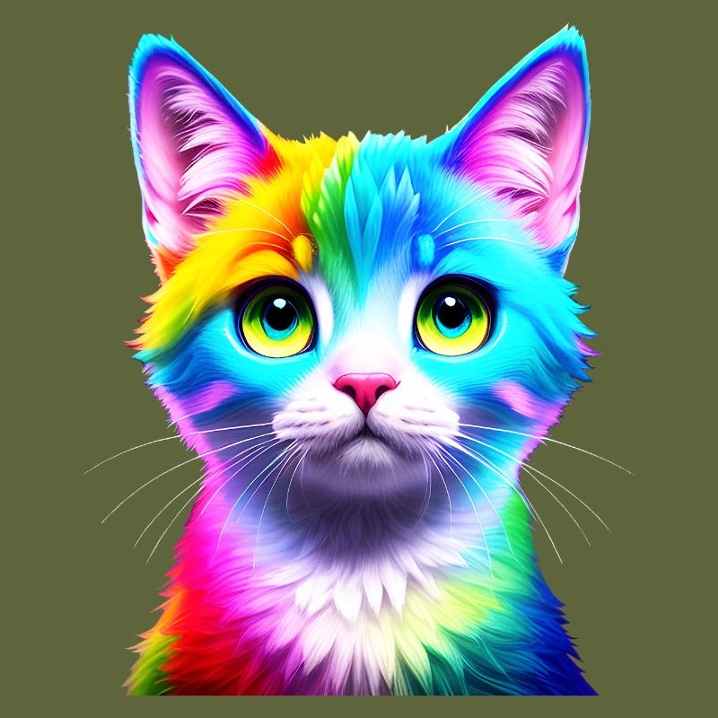 Regenbogenkatze Neonkunst