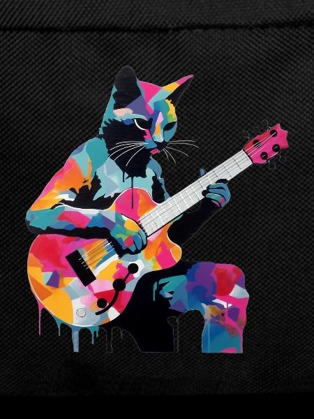 Cat playing guitar