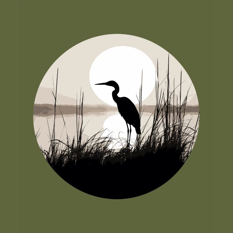 Heron in reeds