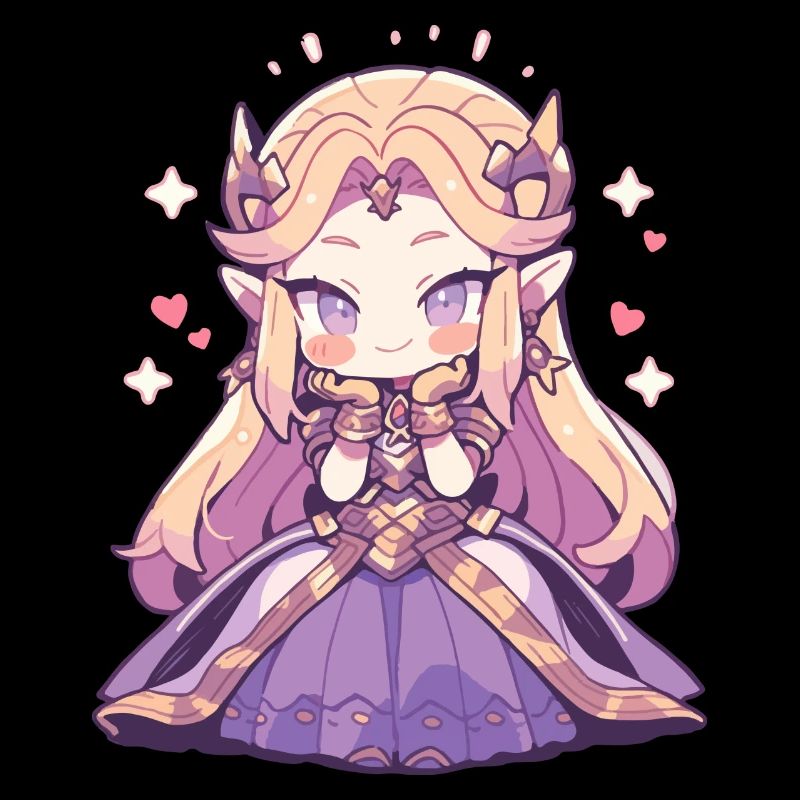 Princesse Chibi mignonne - Conception de conte de fées mignon