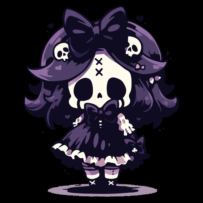 Squelette mignon d’Halloween - Design effrayant mignon