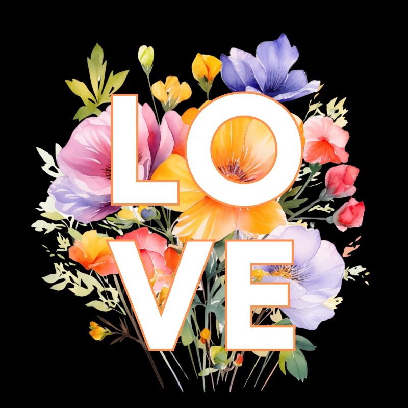 LOVE FLOWER DESIGN, customizable