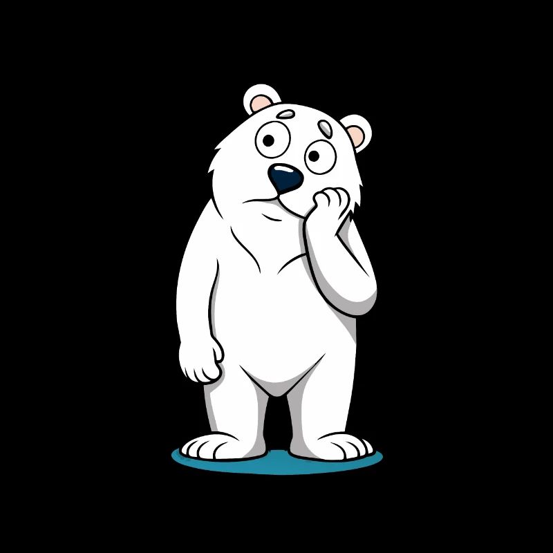 Perplexed Eisbär: Neugieriger Cartoon-Bär