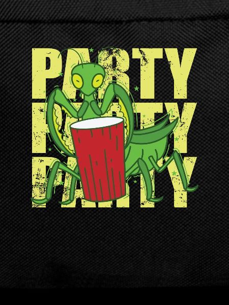 Party praying mantis with drink