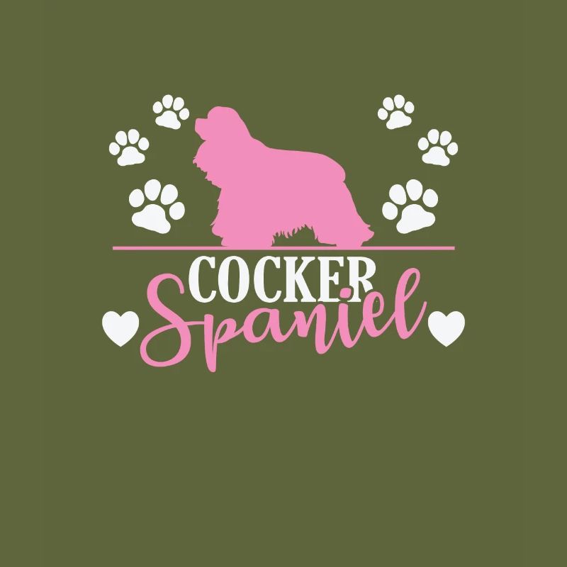 Cocker Spaniel with Paw Print