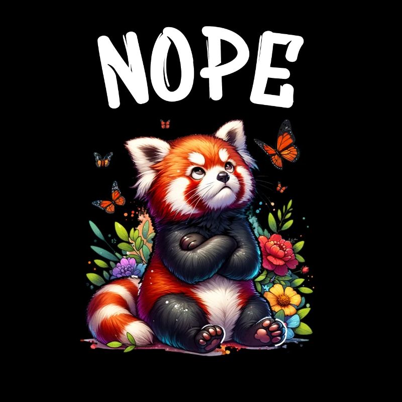 Panda roux Drôle de dicton Nope Renard de Feu