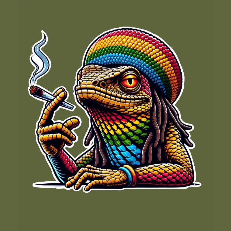 Lizard Smoking Cannabis