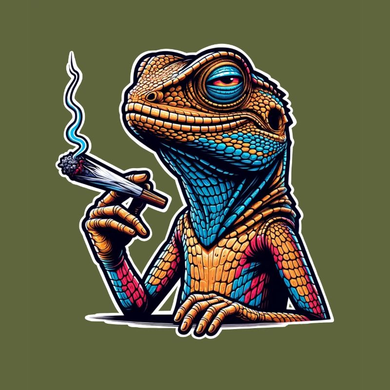 High Lizard Lizard Smoking Pot Cannabis