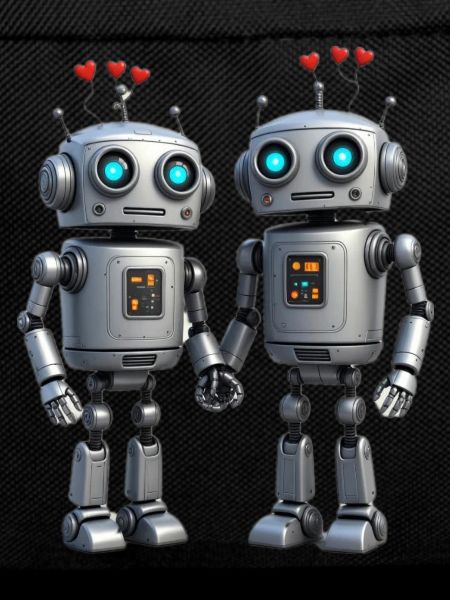 Roboter Pärchen nerds