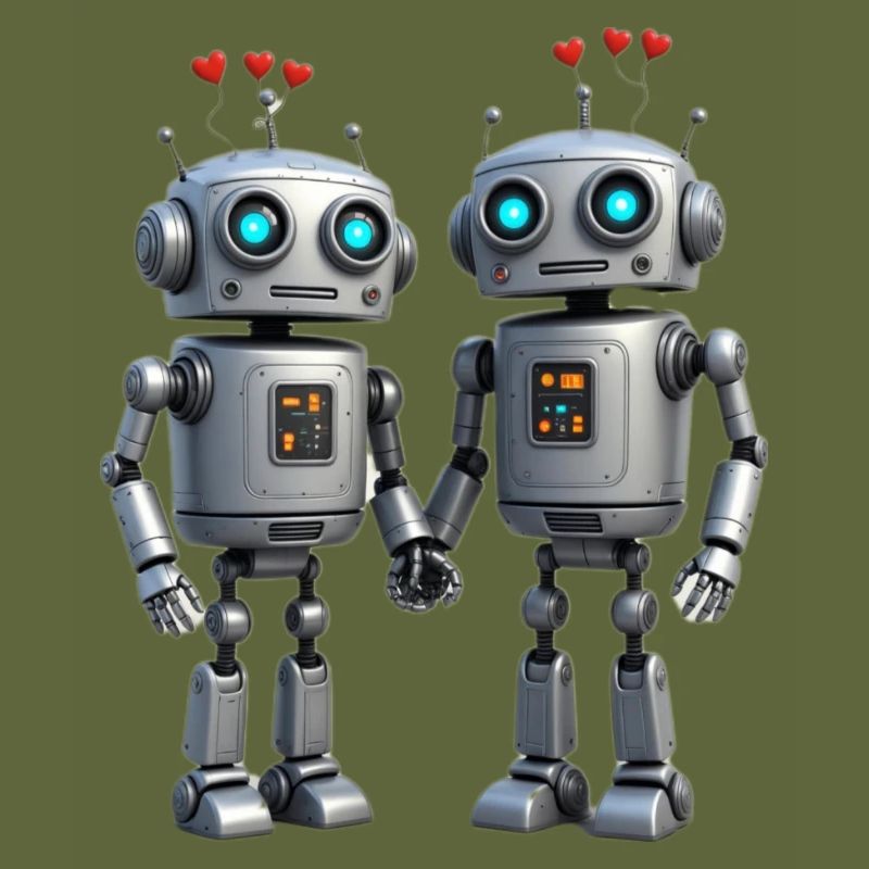 Roboter Pärchen nerds