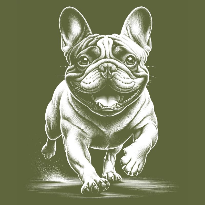 Exécuter le bouledogue français dans le style de dessin