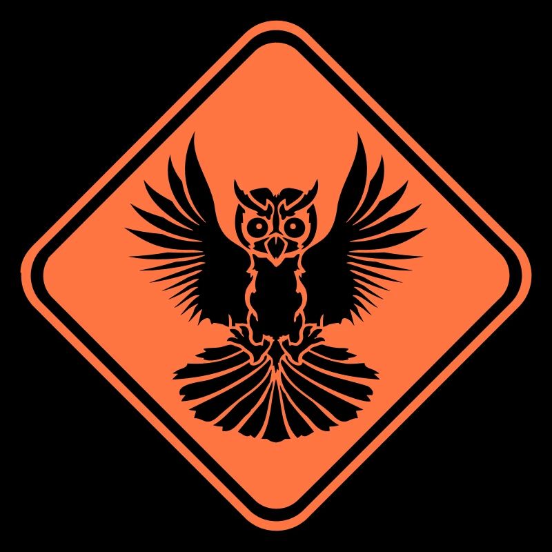 hibou Avertissement Zone de danger Panneau Note Attention