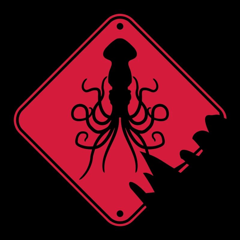 Octopus Danger Sign Caution Warning