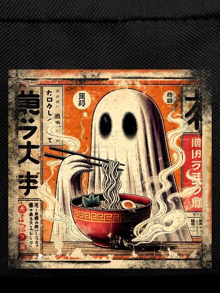 Ramen Ghost Grunge Poster Style