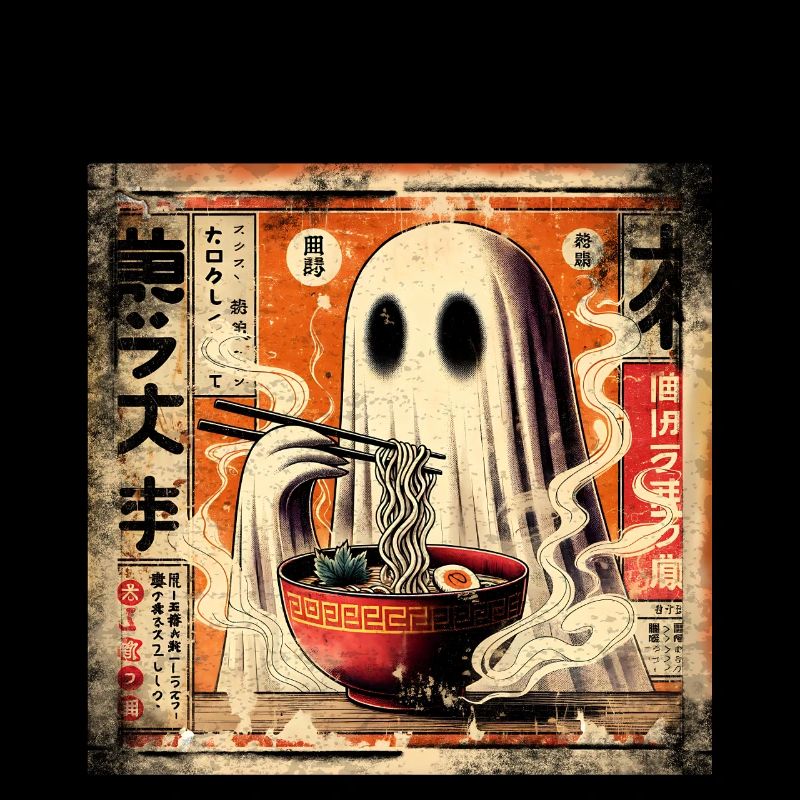 Ramen Ghost Grunge Style d’affiche