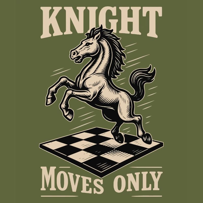 Knight Moves Only Chess Player Board Game