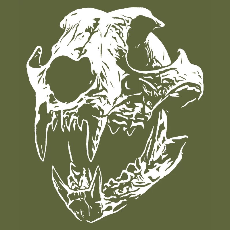 Smilodon skull with sharp teeth