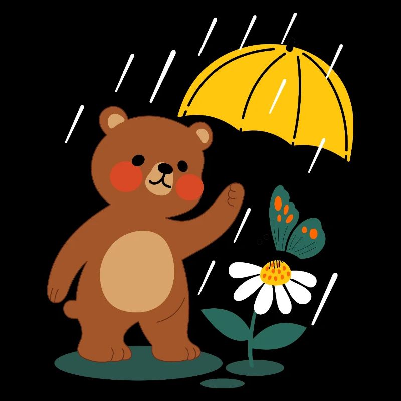  Bär mit regenschirm