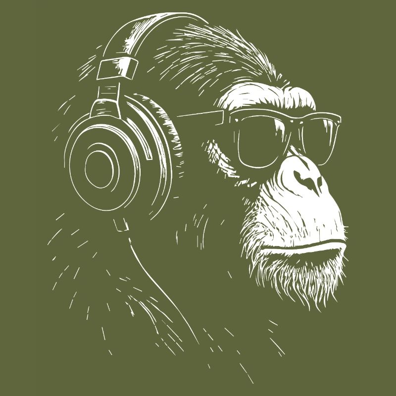 Kopfhörer Monkey mit Sonnenbrille