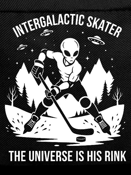 Außerirdische Eishockeyspieler UFO Silhouette Desi