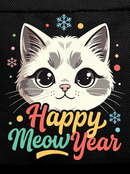 Süßer Katzen-Neujahrsregenbogen