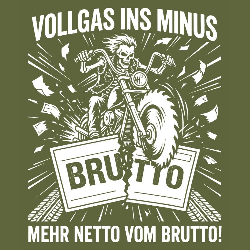 Full throttle into the red, motorcycle skeleton