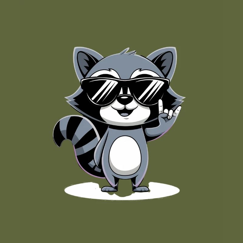Cooler Waschbär mit Sonnenbrille
