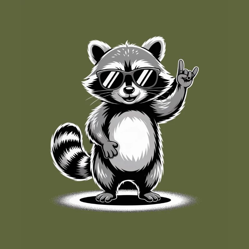 Waschbär mit Sonnenbrille