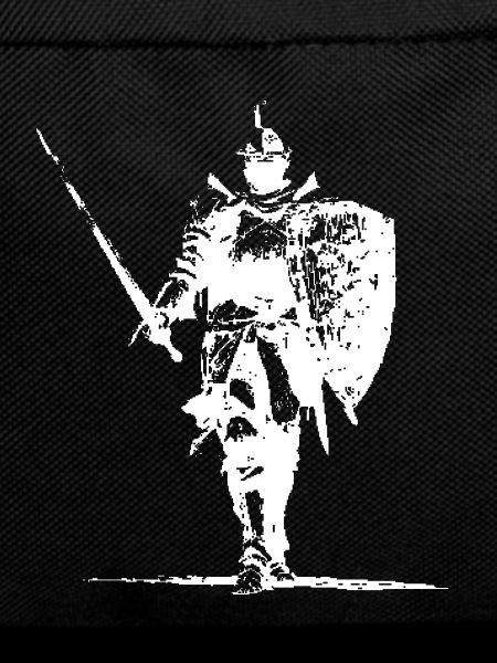 Knight Silhouette with Shield and Spear