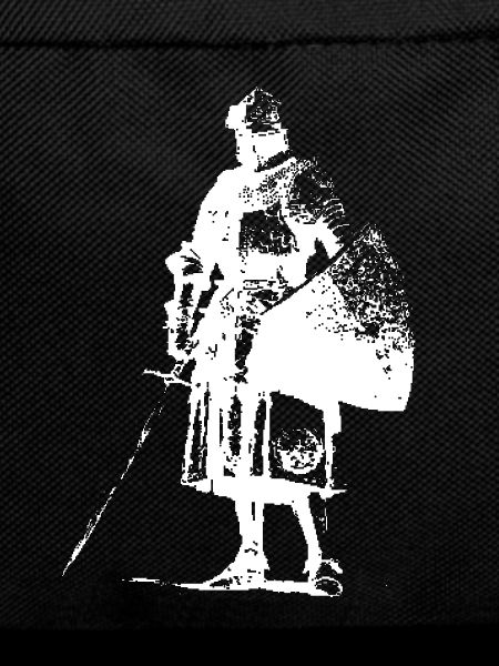 Lone Knight with Banner Silhouette