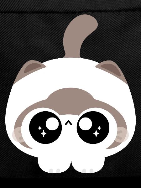 Kawaii Cat with Starry Eyes