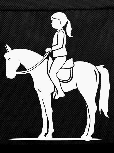 Reiterin Silhouette auf Pferd