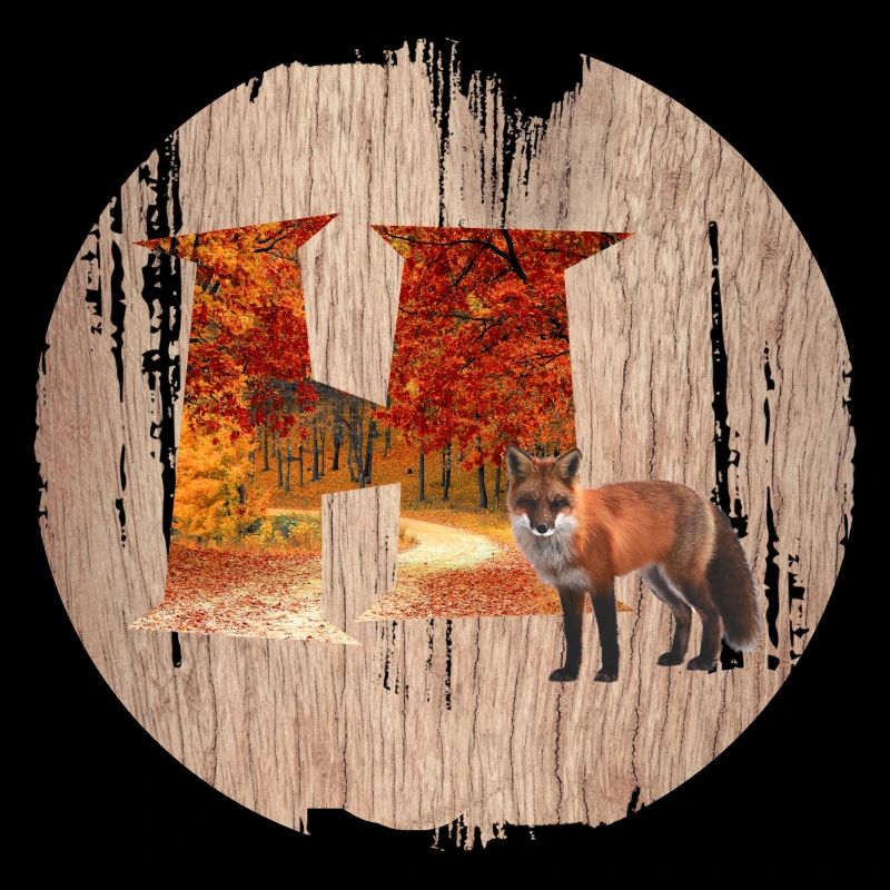 h herbstwald mit fuchs