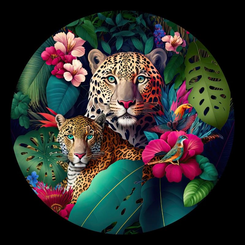 Fleurs de la jungle léopard