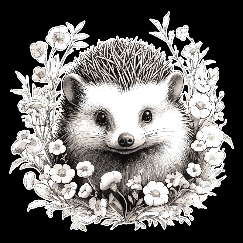 Cute vintage hedgehog