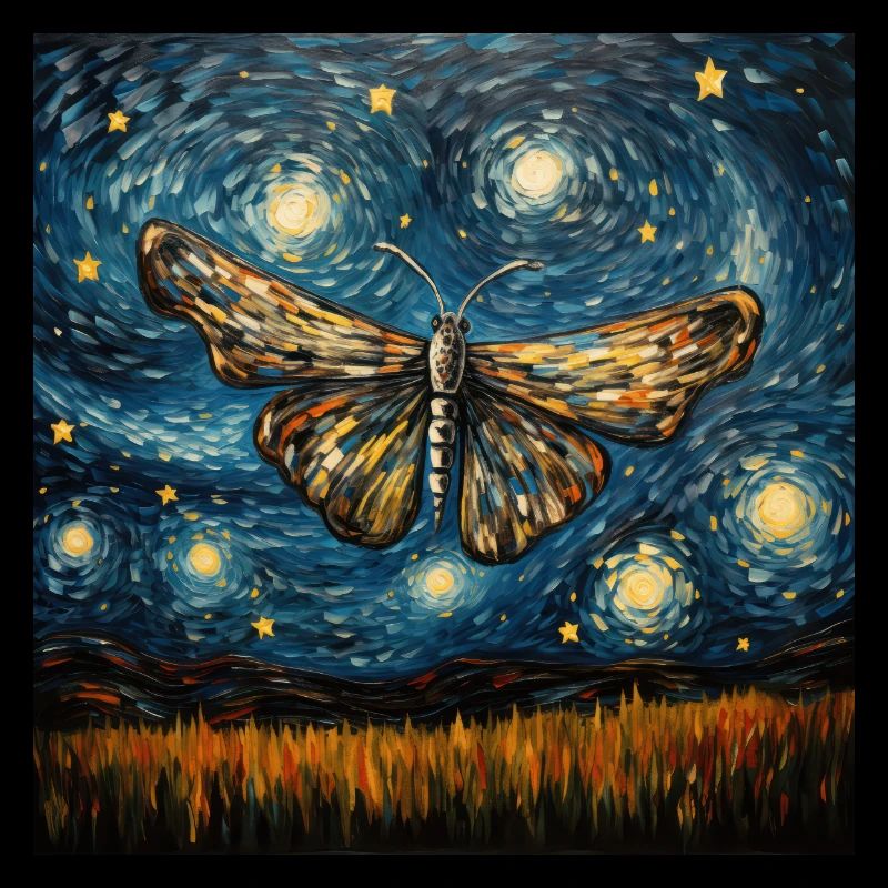 Moth, Van Gogh, Starry Night, Animal