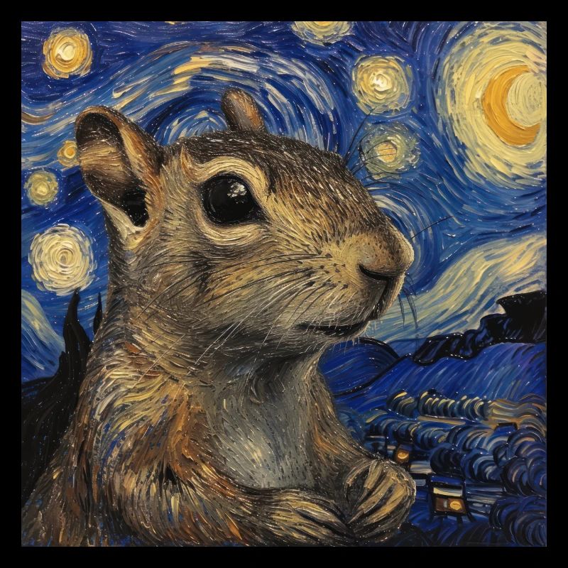 Agouti, Mouse, Rat, Van Gogh, Starry Night