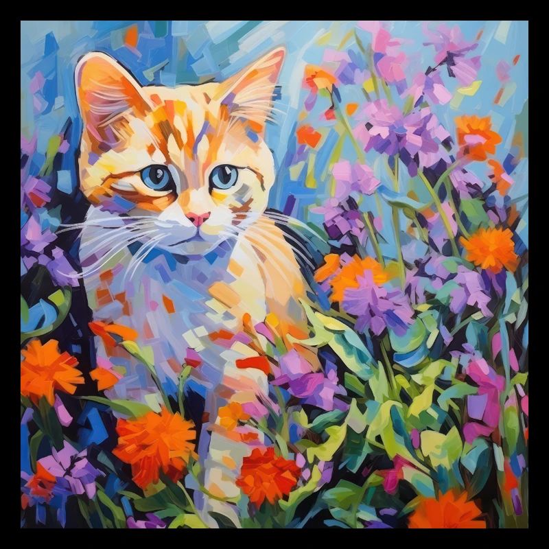Katze, katzenmotiv, blumen, geschenk, geschenkidee