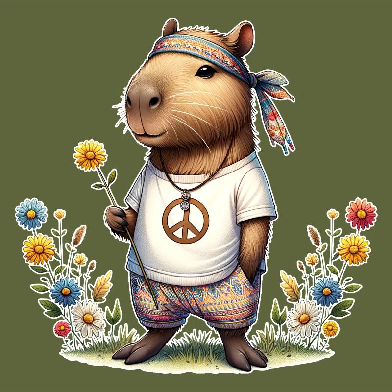 Capybara Hippie Peace