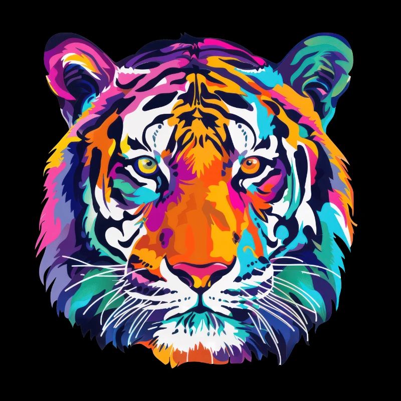 Tiger Multicolored Tiger Head