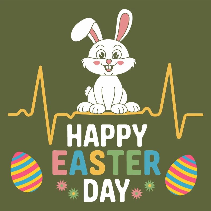 Happy Easter Day Bunny Easter Eggs
