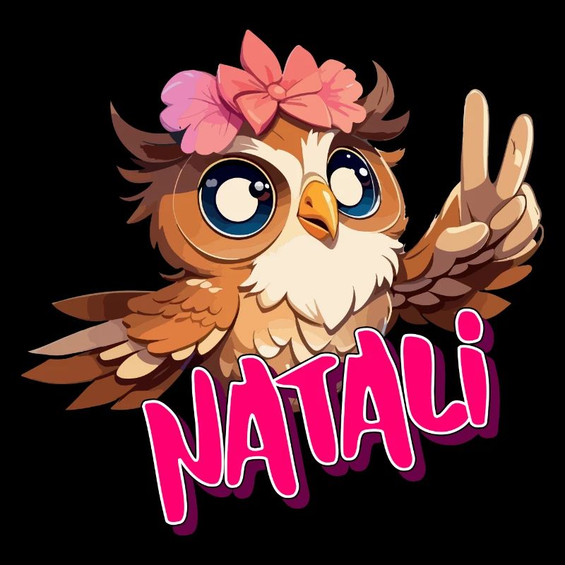NATALI - Schöner Mädchen Name mit süßer EULE