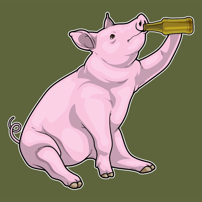 Schwein Flasche Bier