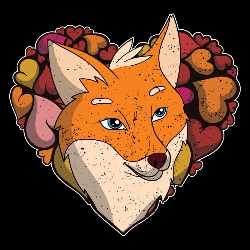 Fuchs Herz Wald Tier Waldbewohner Geschenk Fuchs