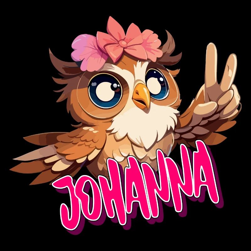 JOHANNA - Schöner Mädchen Name mit süßer EULE