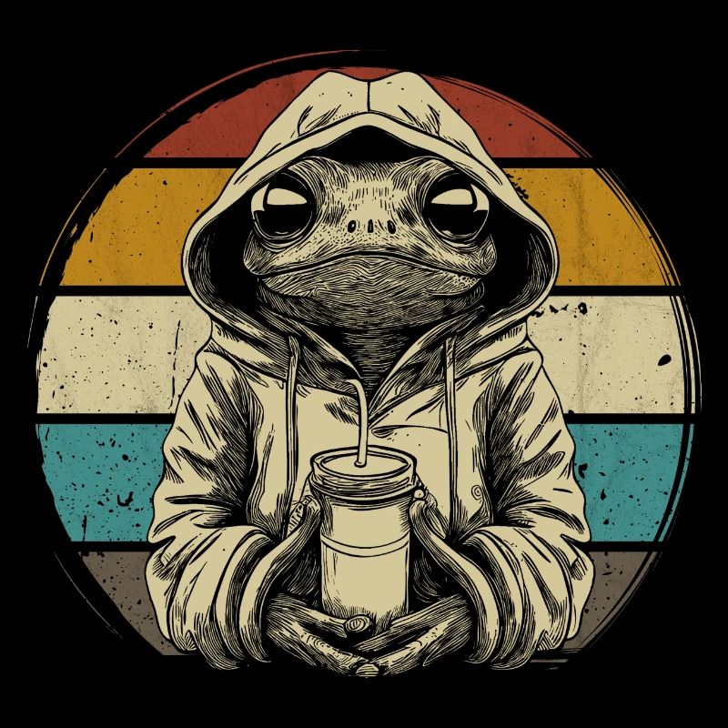 Frog holds coffee v1