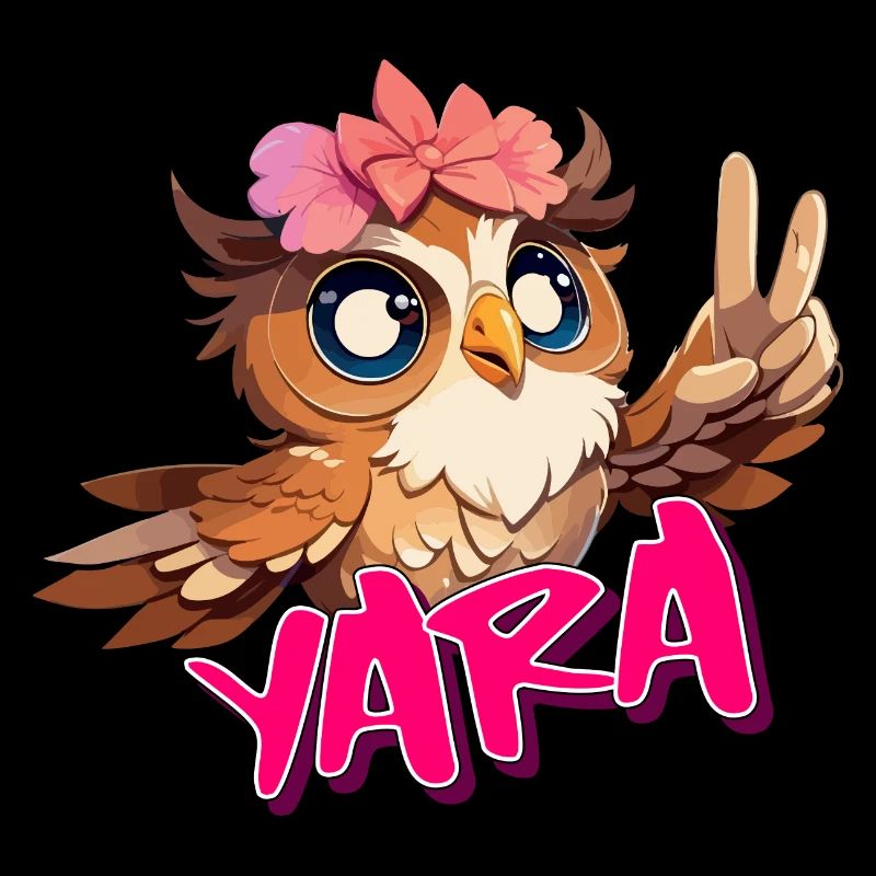 YARA - Schöner Mädchen Name mit süßer EULE