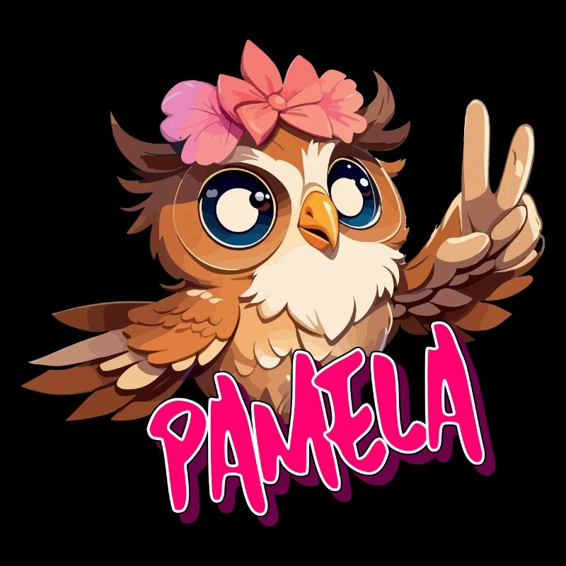 PAMELA - Schöner Mädchen Name mit süßer EULE