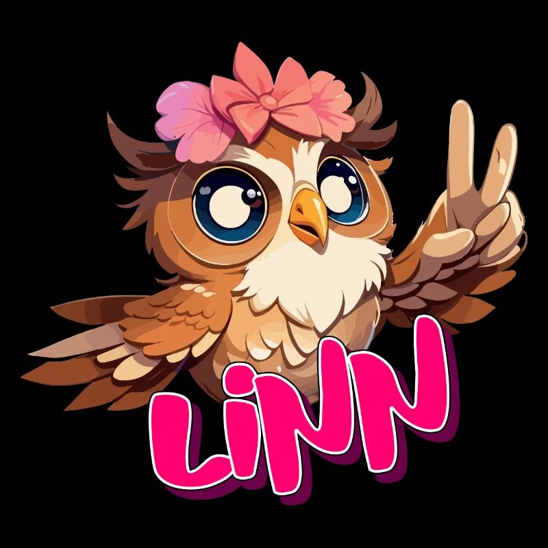 LINN - Schöner Mädchen Name mit süßeR EULE